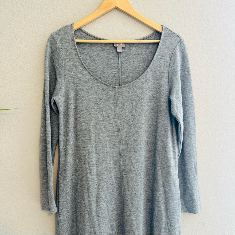 J. Jill Wool Blend Maxi Dress Womens Size Medium Gray Minimalist Modest Casual - Picture 4 of 13
